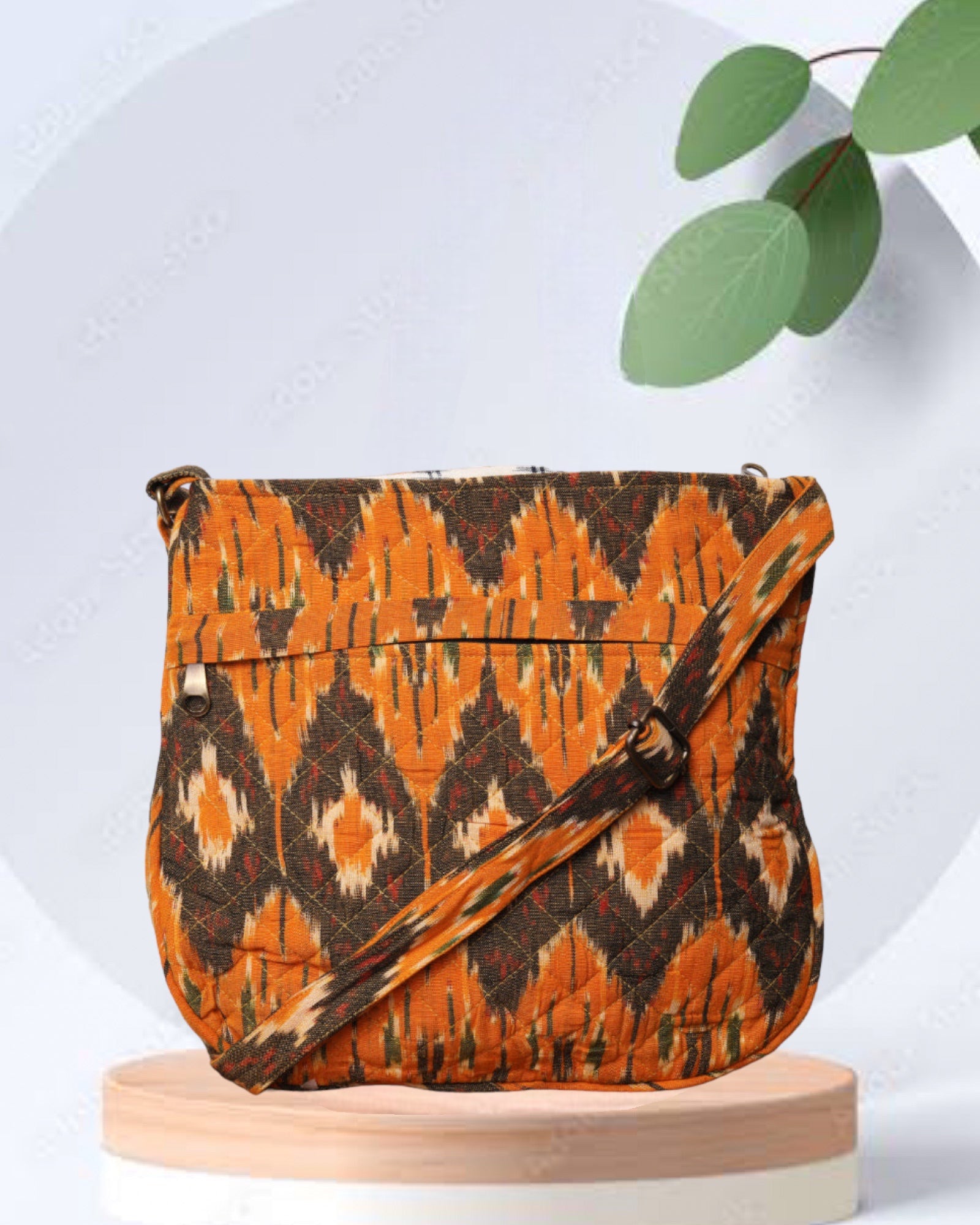 CRAFTS MY DREAM Canvas Sling Bag Black and White Ikat Flap Print with Hand  work Cloth Women's Cross Body Bag : Amazon.in: Fashion